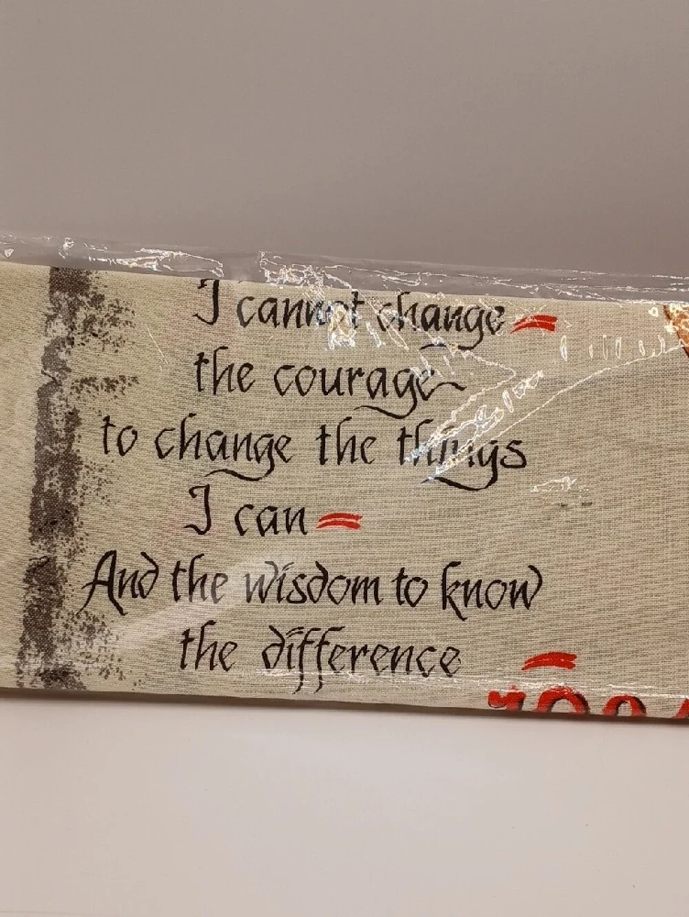 VTG Calendar 1984 Praying Hands Serenity Prayer Wall Hanging Tea Dish Towel